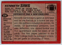 1983 Topps Kenneth Sims #336