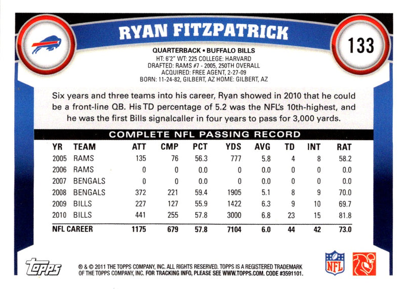 2011 Topps Ryan Fitzpatrick