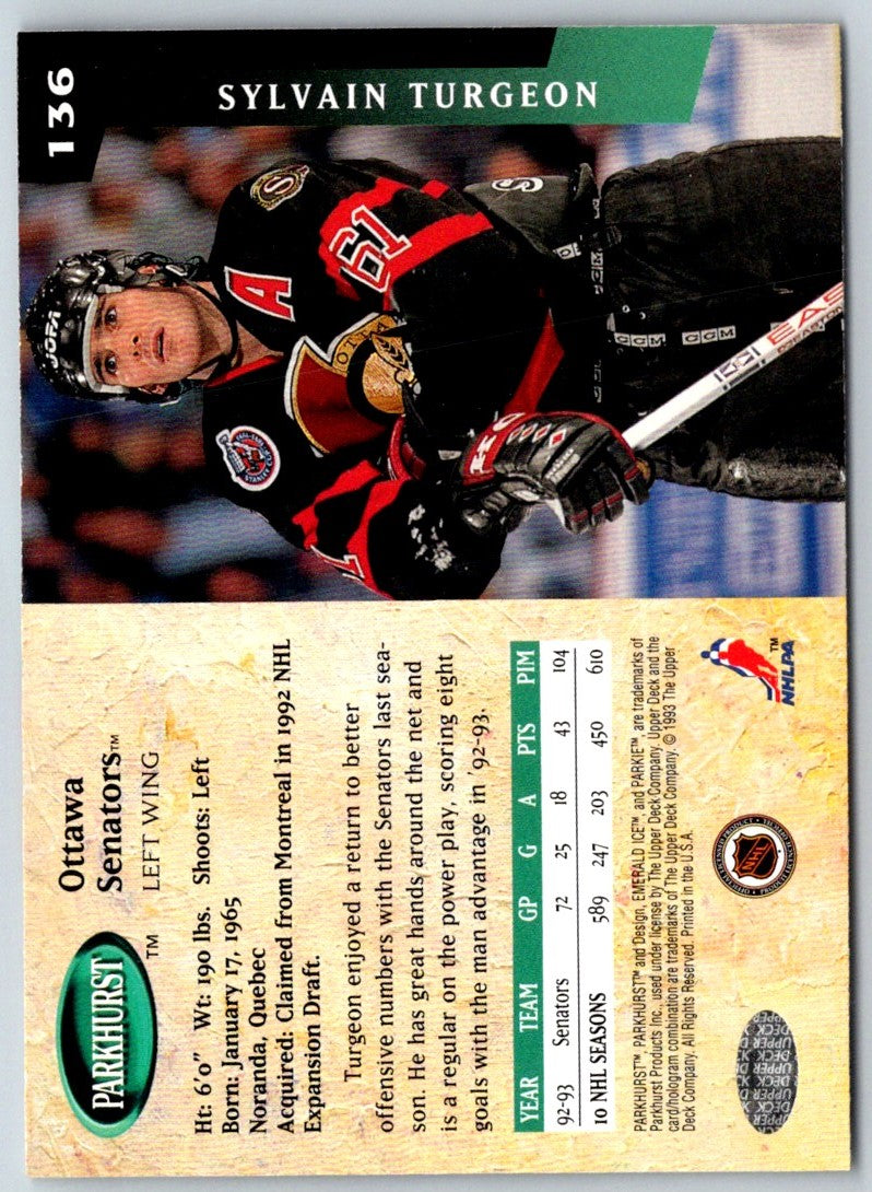 1993 Parkhurst Sylvain Turgeon