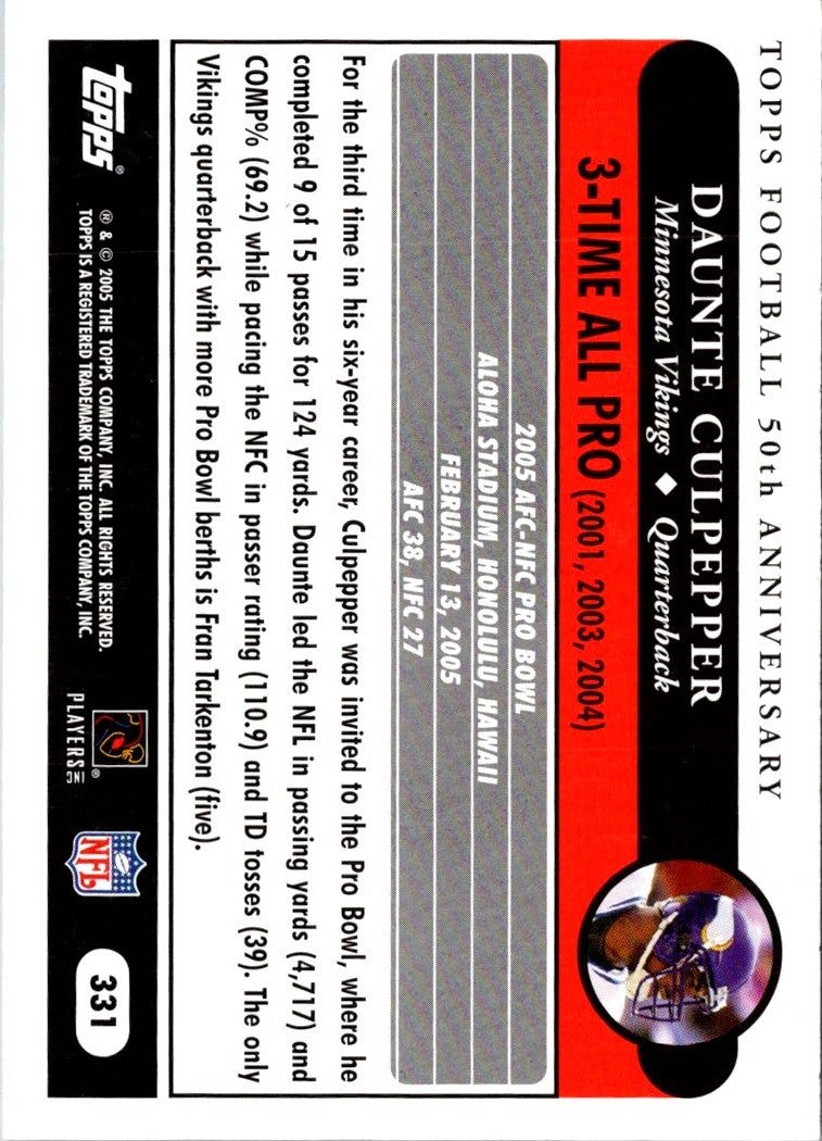 2005 Topps Daunte Culpepper