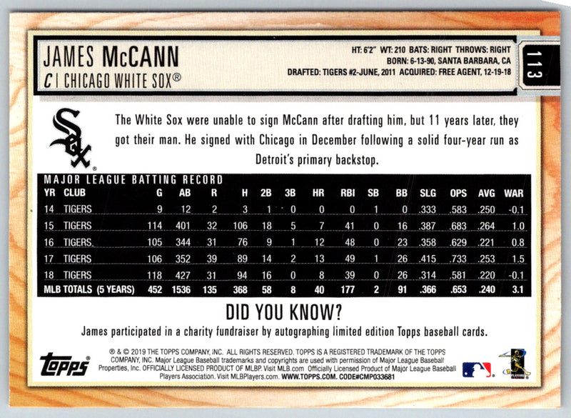 2019 Topps Big League James McCann