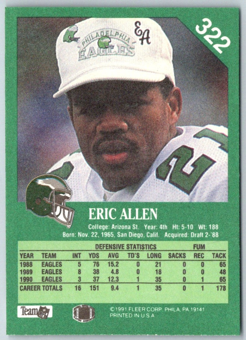 1991 Fleer Eric Allen
