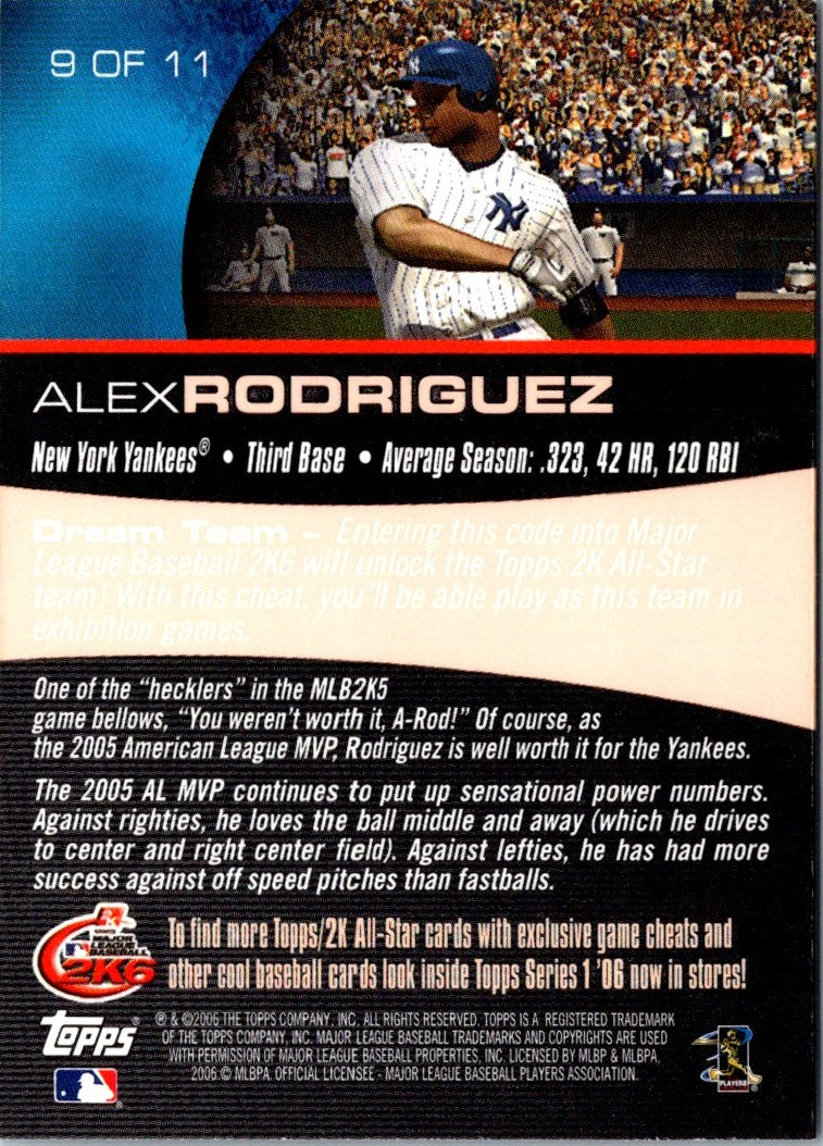 2006 Topps 2K All-Stars Alex Rodriguez