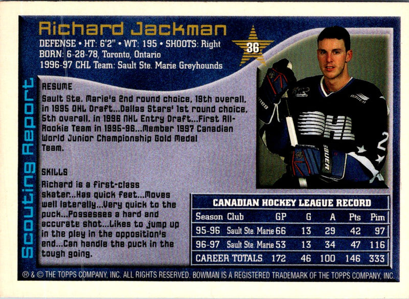 1997 Bowman CHL Richard Jackman