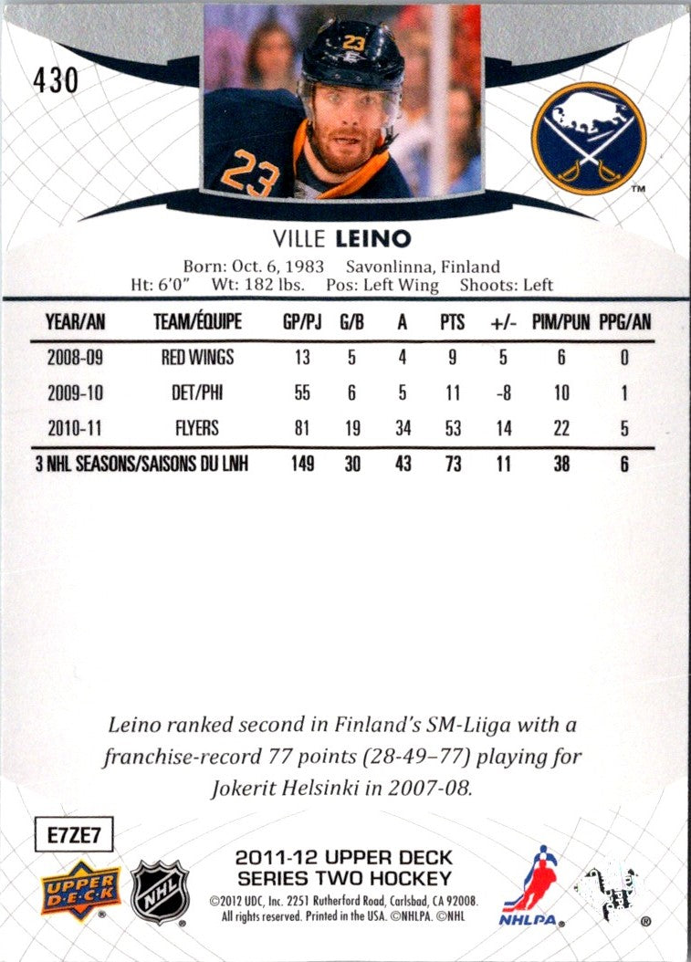 2011 Upper Deck Ville Leino