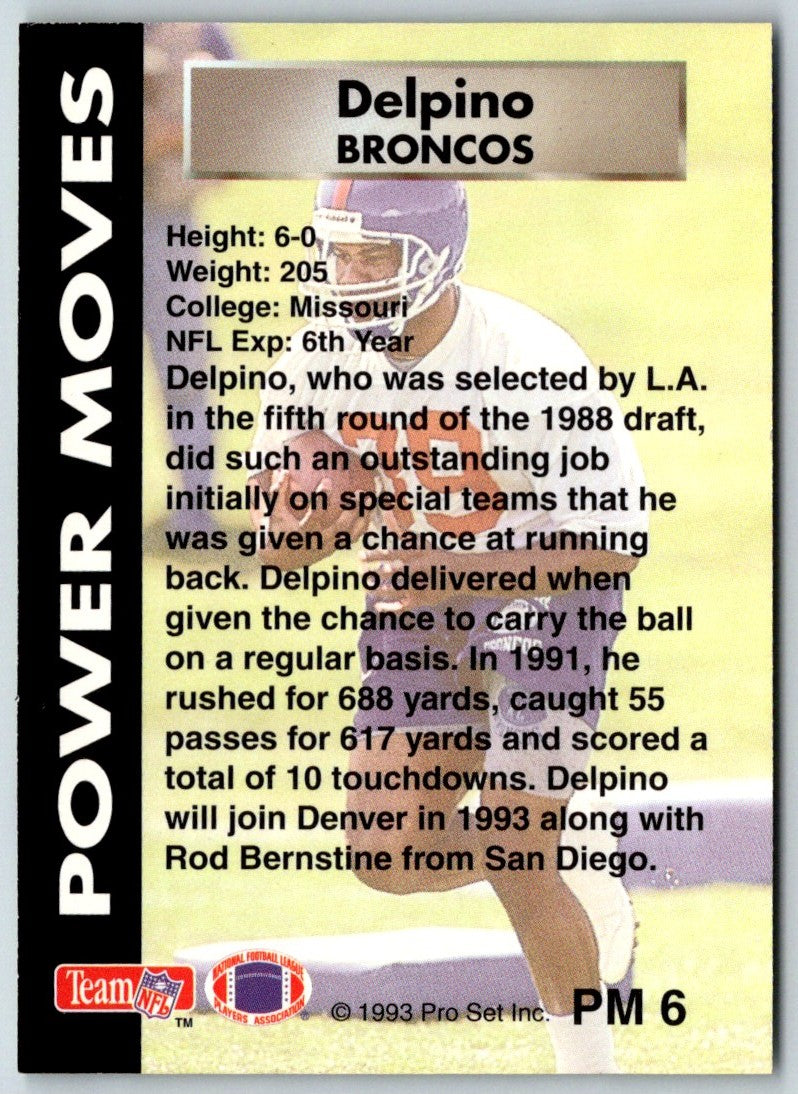 1993 Pro Set Power Moves Gold Robert Delpino