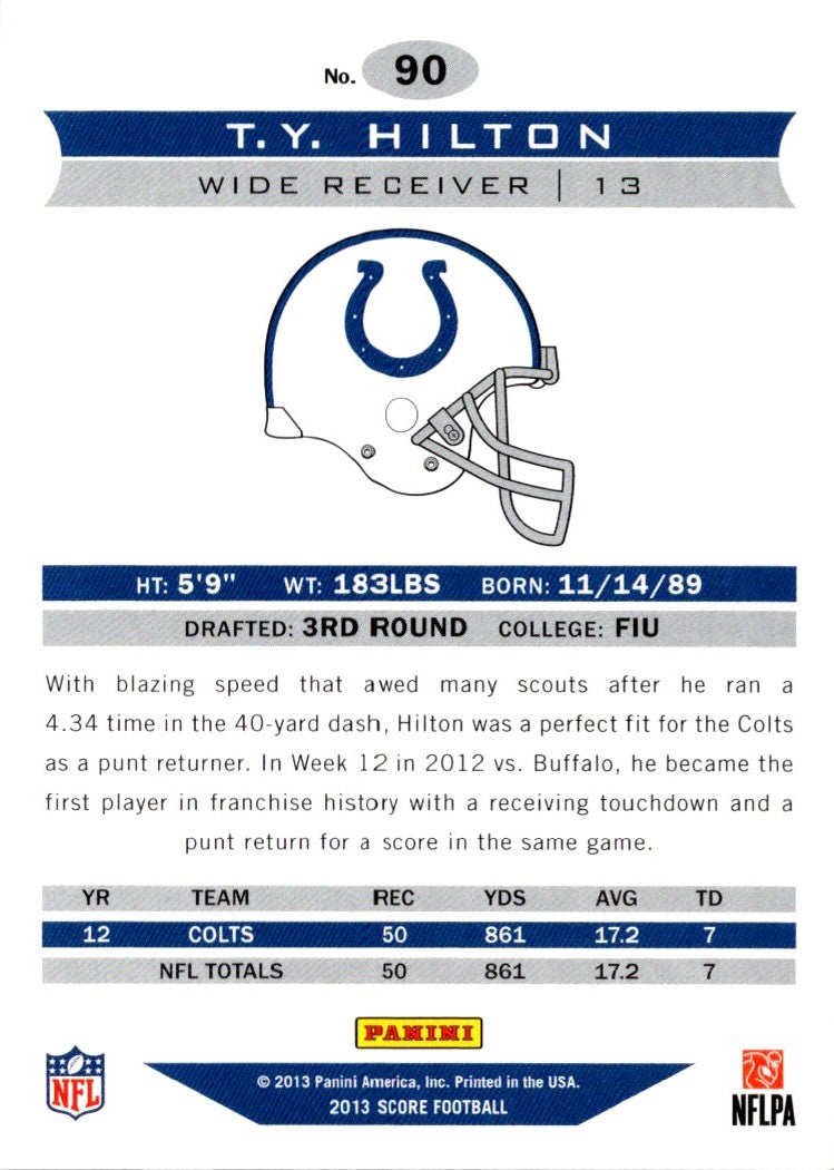 2013 Score T.Y. Hilton