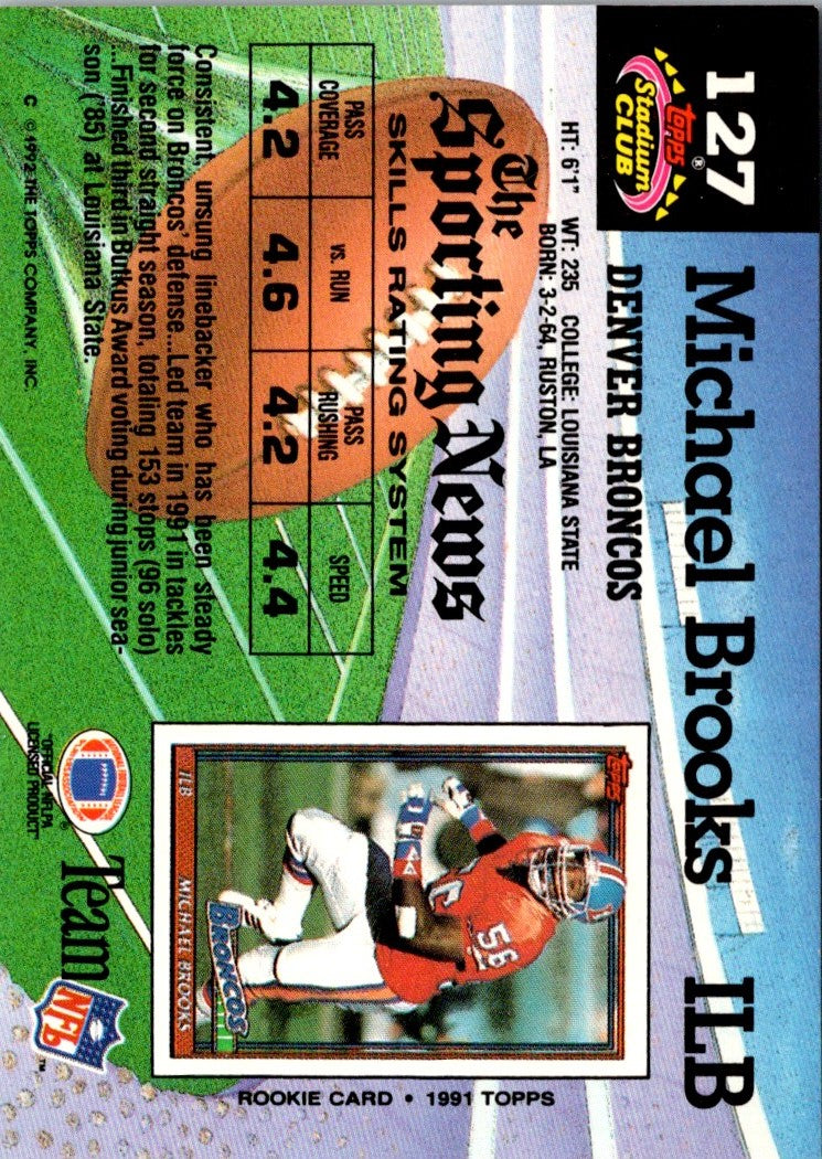 1992 Stadium Club Michael Brooks