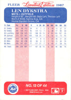 1987 Fleer Limited Edition Len Dykstra #13