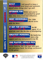 1993 Upper Deck On Darryl Strawberry #D23
