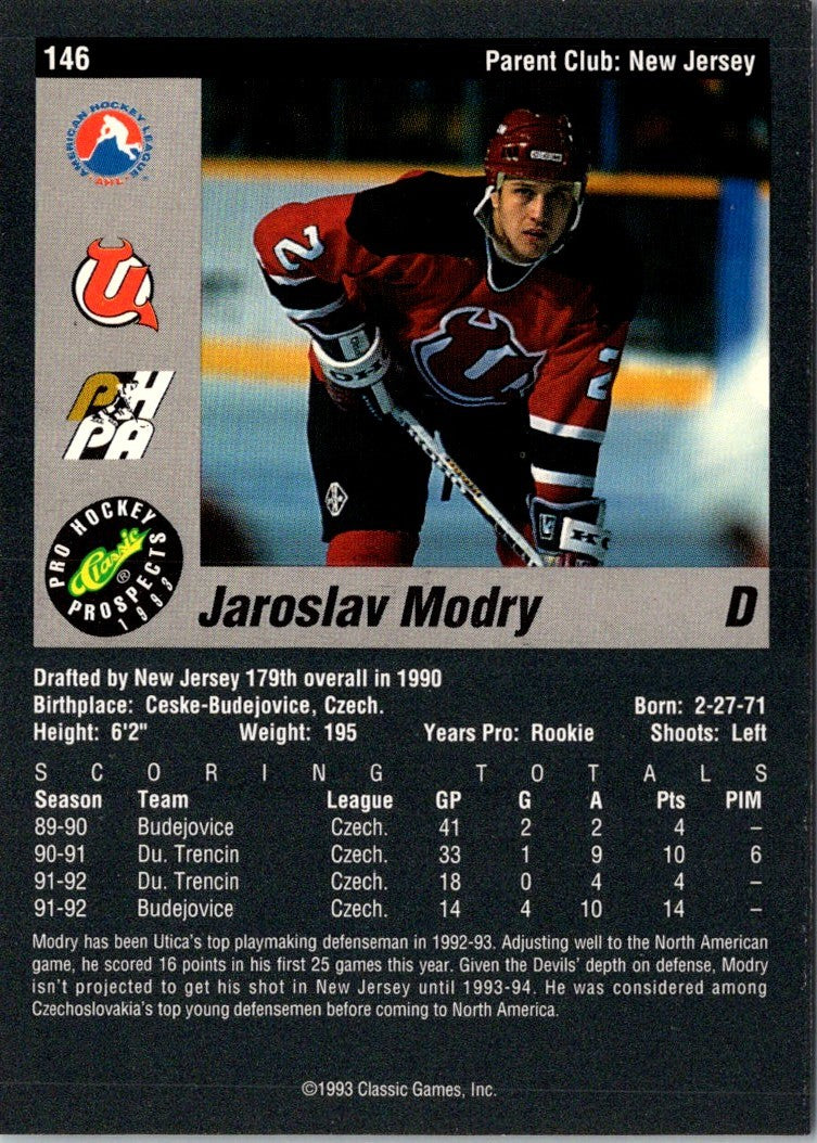 1993 Classic Pro Prospects Jaroslav Modry