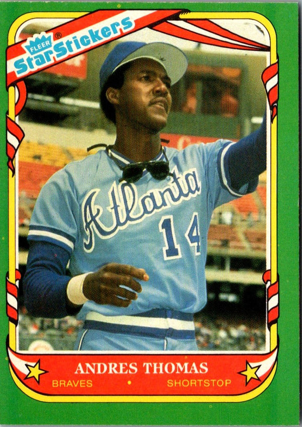 1987 Fleer Star Stickers Andres Thomas #117