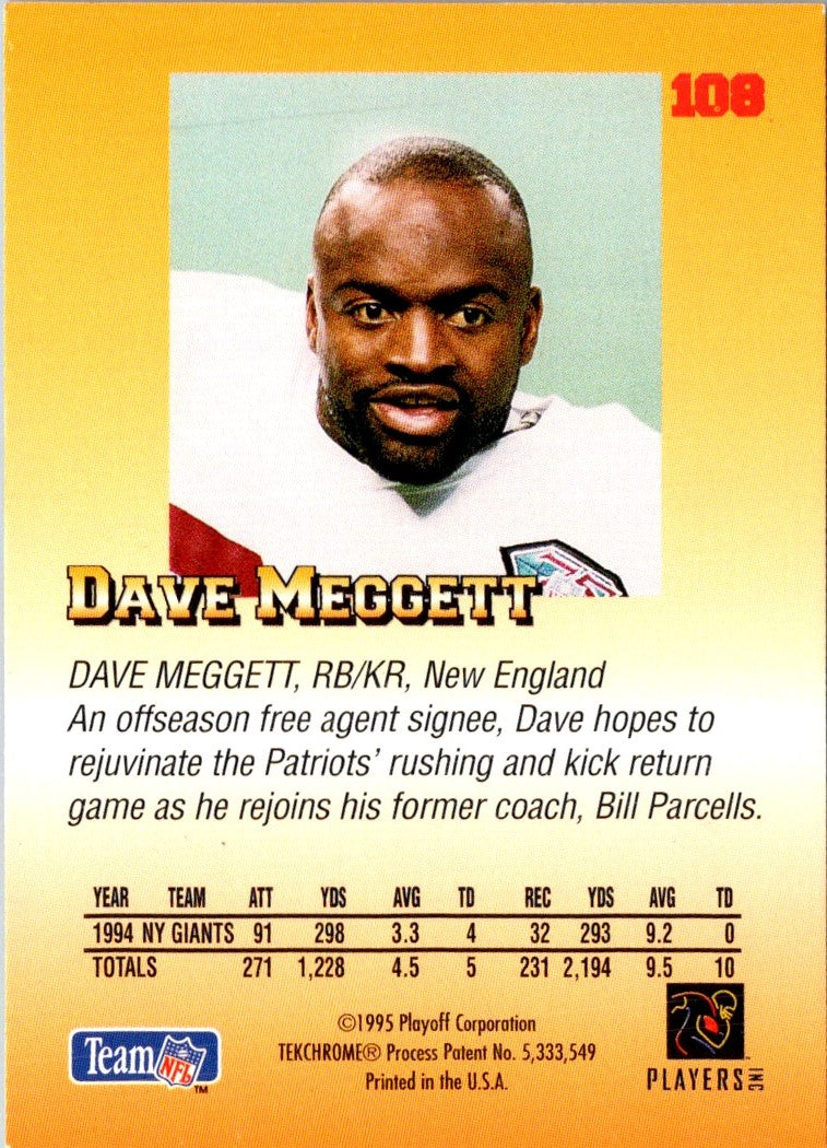 1995 Playoff Prime Dave Meggett