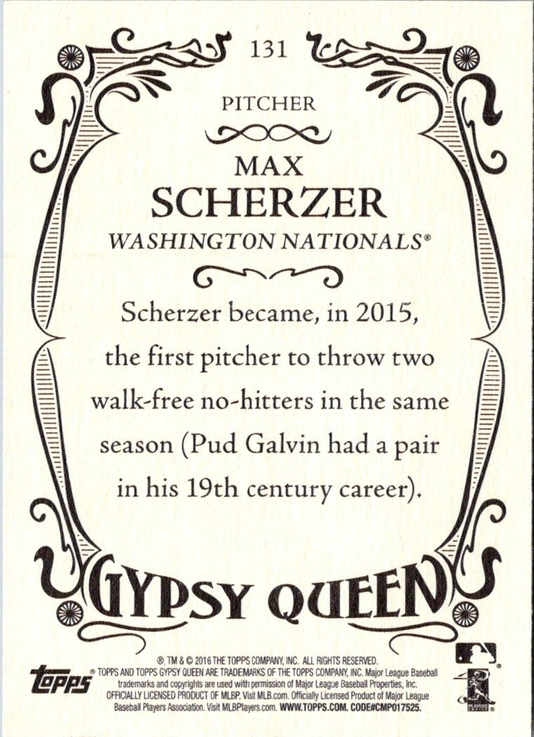 2016 Topps Gypsy Queen Max Scherzer