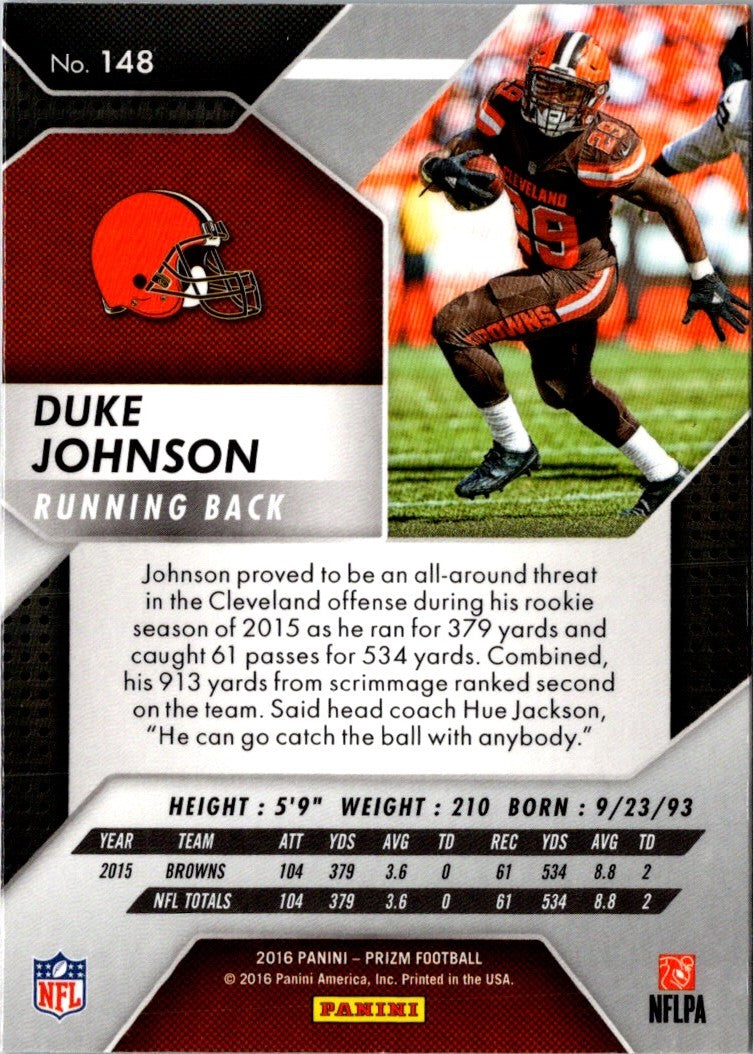 2016 Panini Prizm Duke Johnson