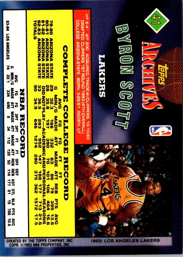 1992 Topps Archives Byron Scott