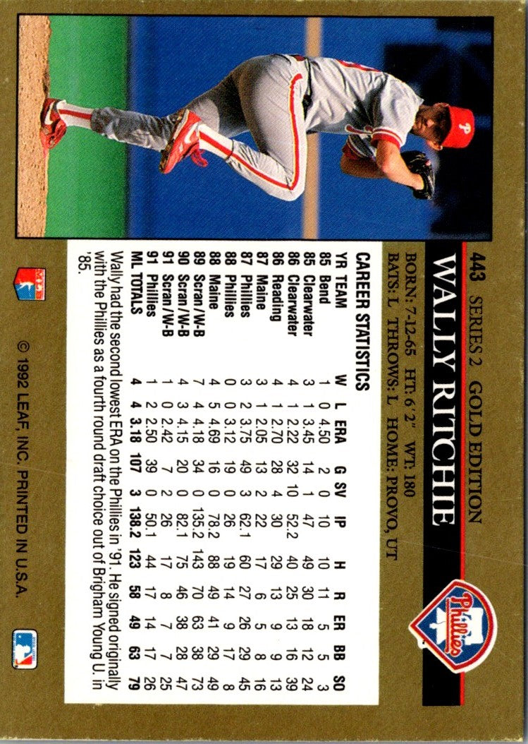 1992 Leaf Black Gold Wally Ritchie