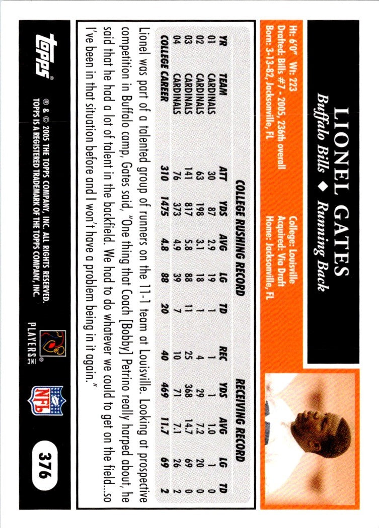 2005 Topps Lionel Gates