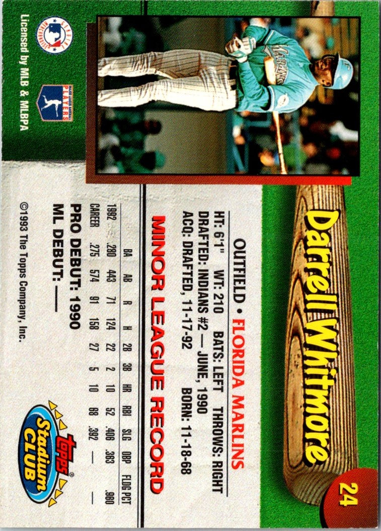 1993 Stadium Club Florida Marlins Darrell Whitmore