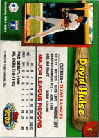 1993 Stadium Club Texas Rangers David Hulse #4