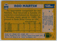 1982 Topps Rod Martin #194