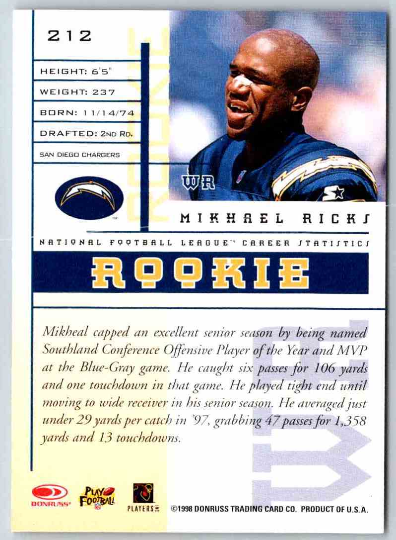 1998 Leaf Rookies And Stars Mikhael Ricks