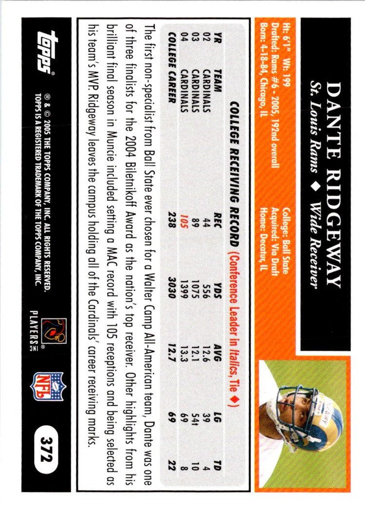 2005 Topps Dante Ridgeway