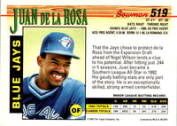 1993 Bowman Juan de la Rosa #519 Rookie