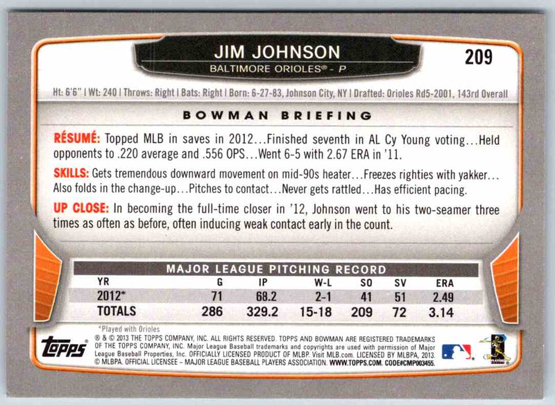 2013 Bowman Jim Johnson