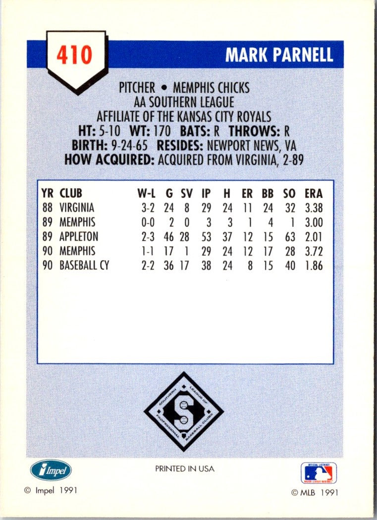 1991 Line Drive AA Mark Parnell