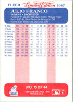 1987 Fleer Limited Edition Julio Franco #15