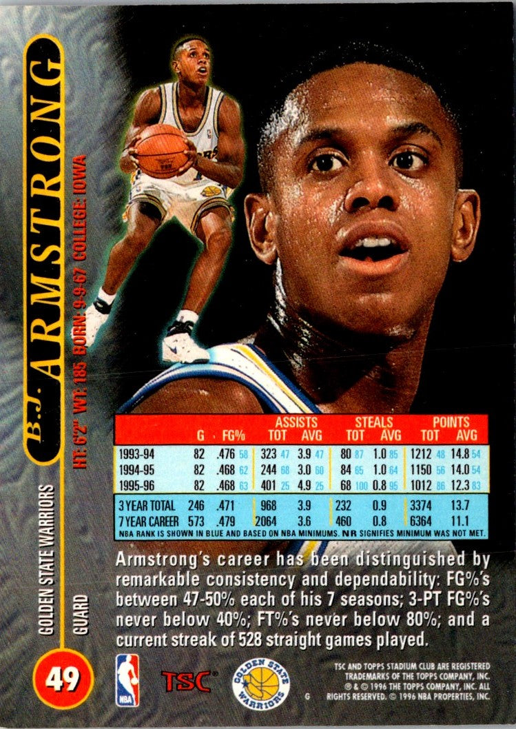 1996 Stadium Club B.J. Armstrong
