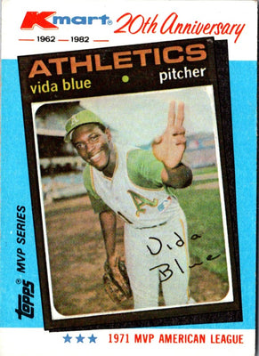 1982 Topps Kmart 20th Anniversary Vida Blue #19