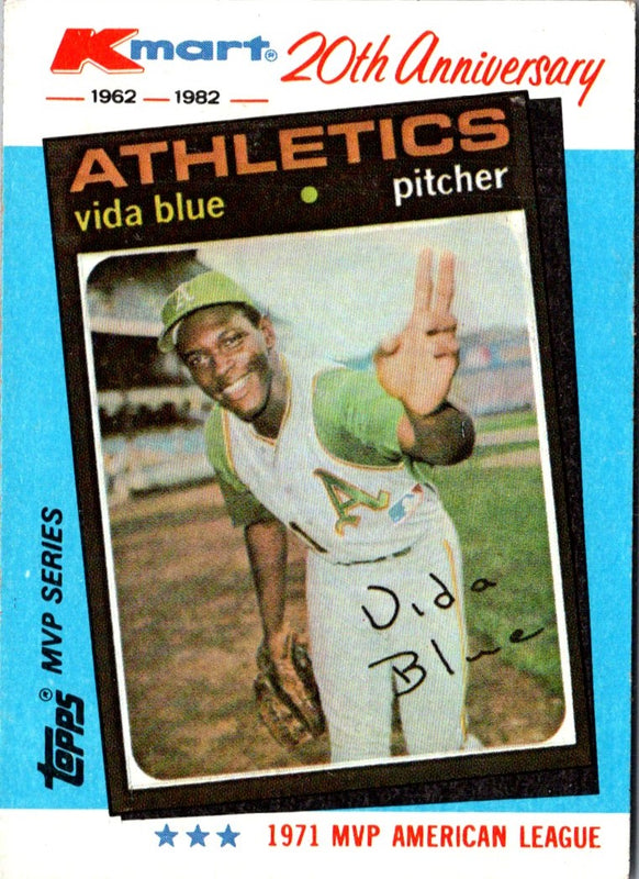 1982 Topps Kmart 20th Anniversary Vida Blue #19