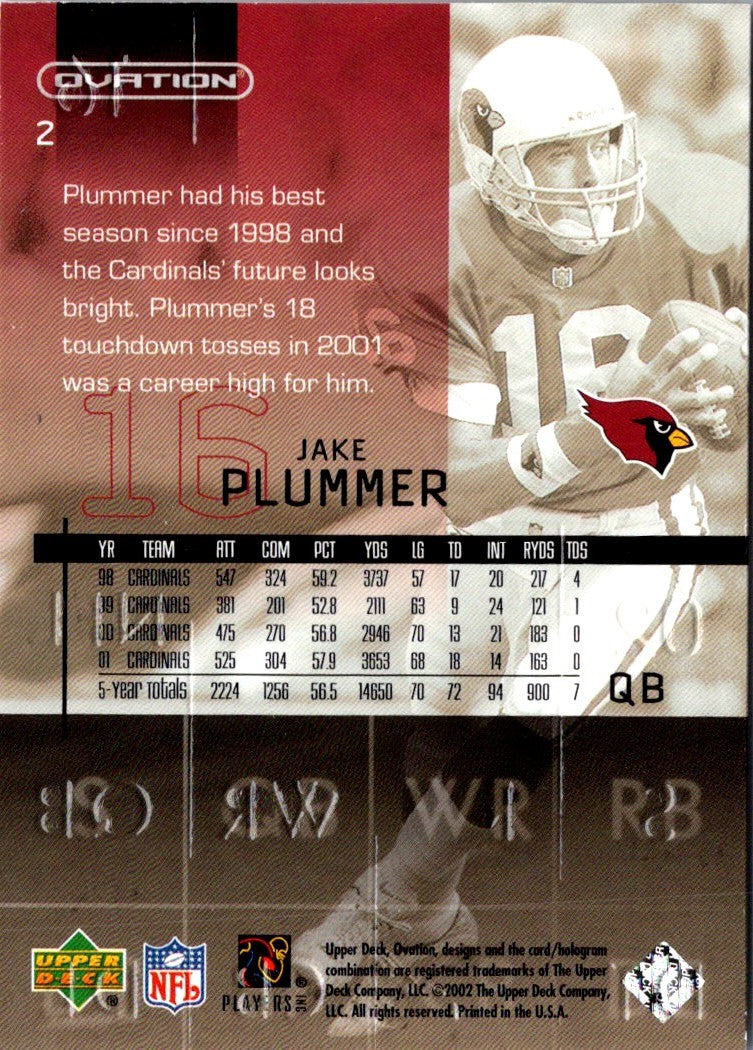 2002 Upper Deck Ovation Jake Plummer