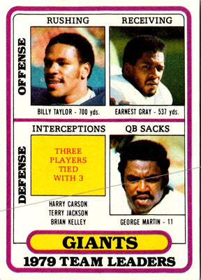 1980 Topps Billy Taylor/Earnest Gray/George Martin #94