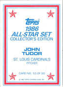 1986 Topps Glossy John Tudor