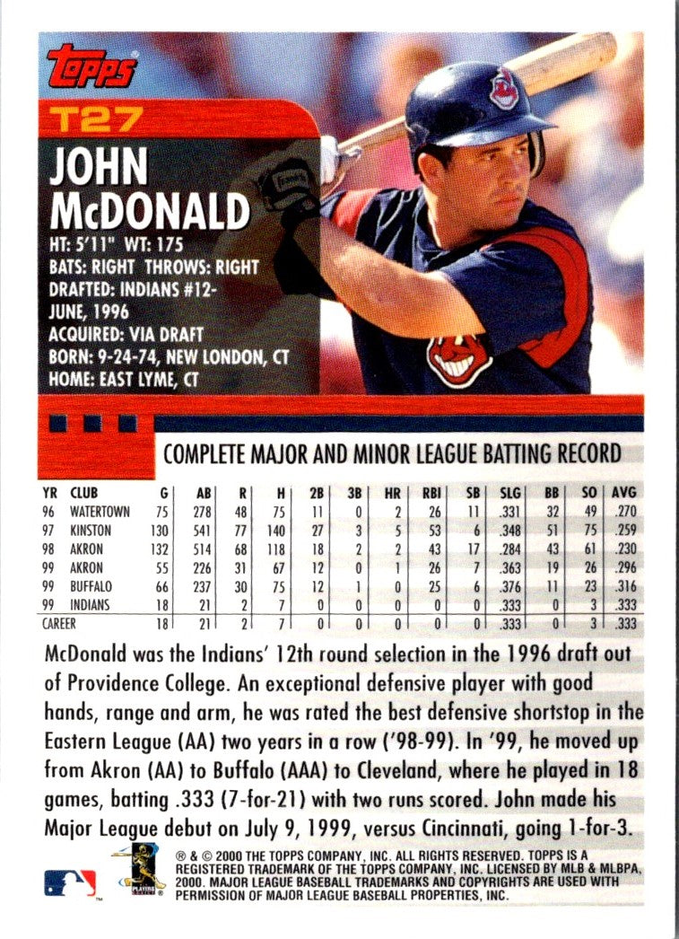 2000 Topps Chrome Traded & Rookies John McDonald