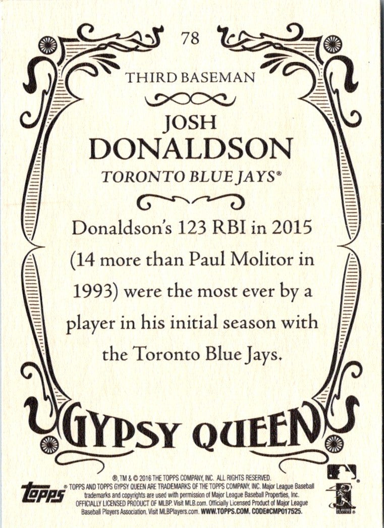2016 Topps Gypsy Queen Josh Donaldson