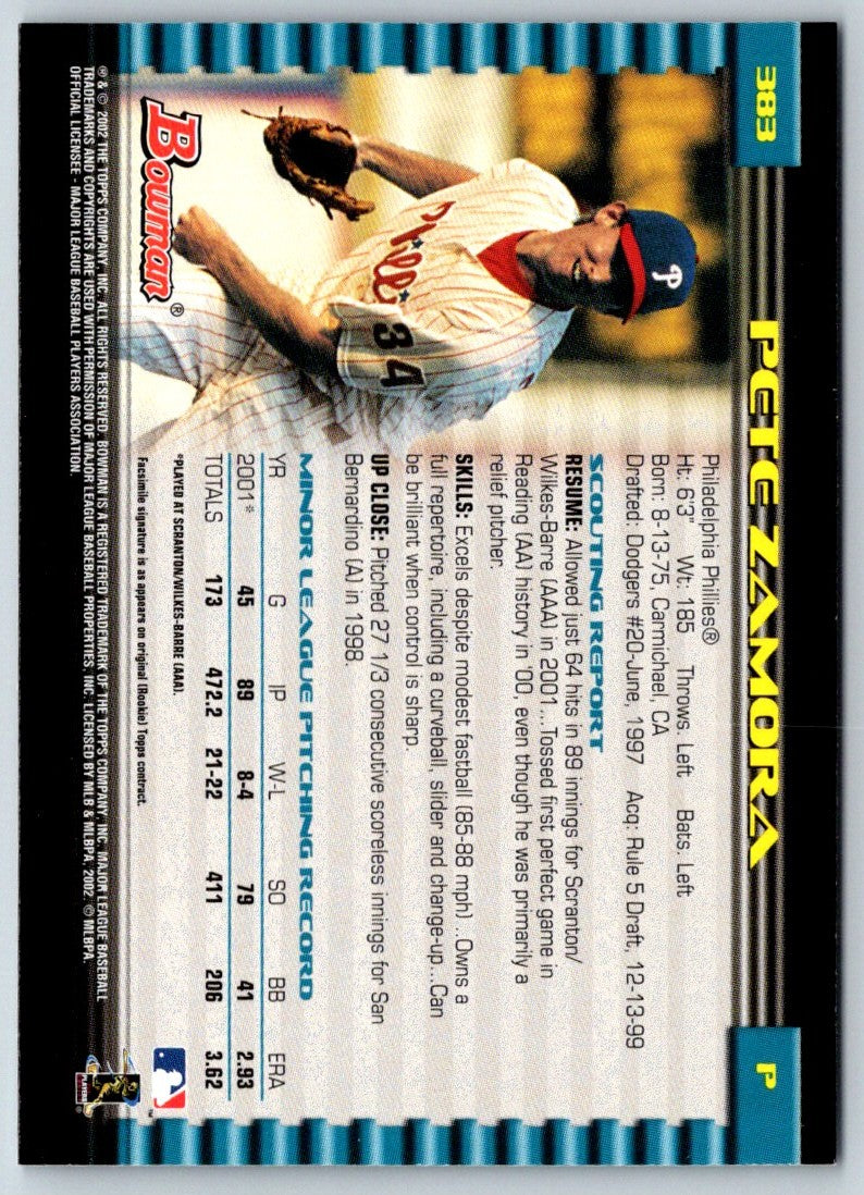 2002 Bowman Pete Zamora