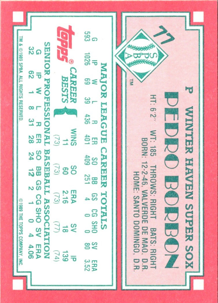 1989 Topps Senior League Pedro Borbon