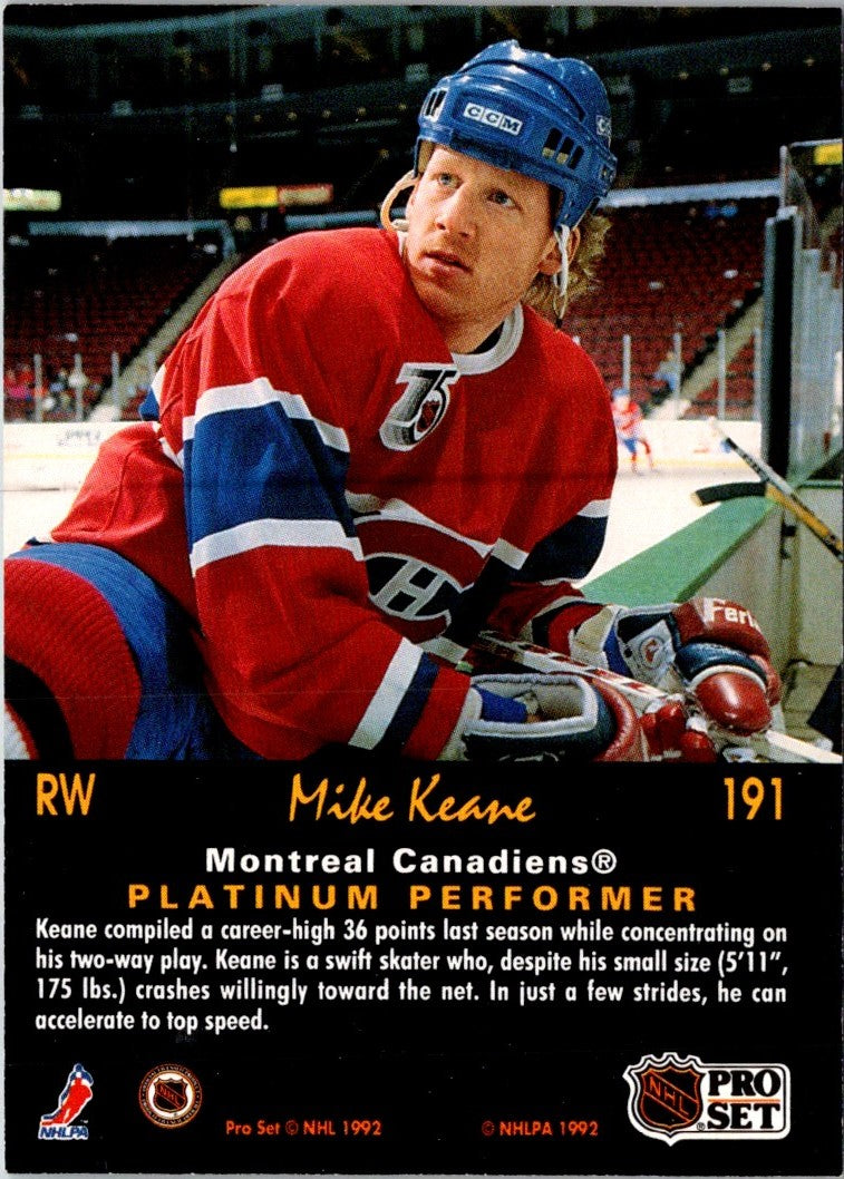 1991 Pro Set Platinum Mike Keane