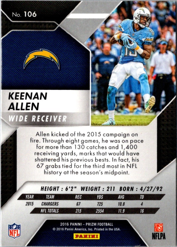 2016 Panini Prizm Keenan Allen