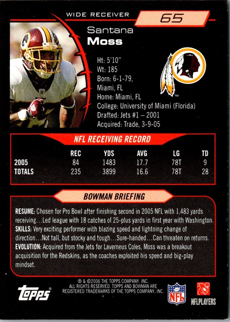 2006 Bowman Santana Moss