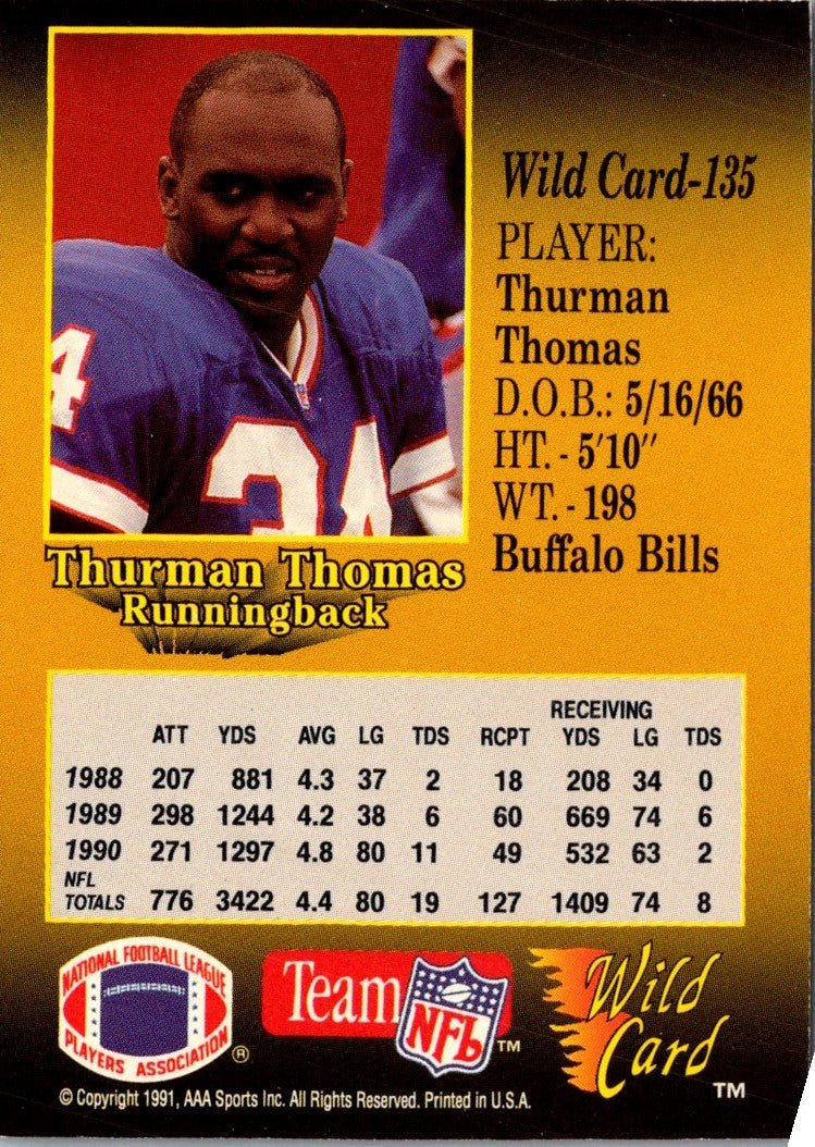 1991 Wild Card Thurman Thomas