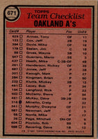 1981 Topps Oakland A's - Billy Martin #671