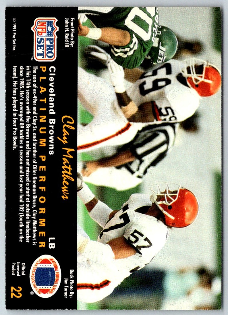 1991 Pro Set Platinum Clay Matthews