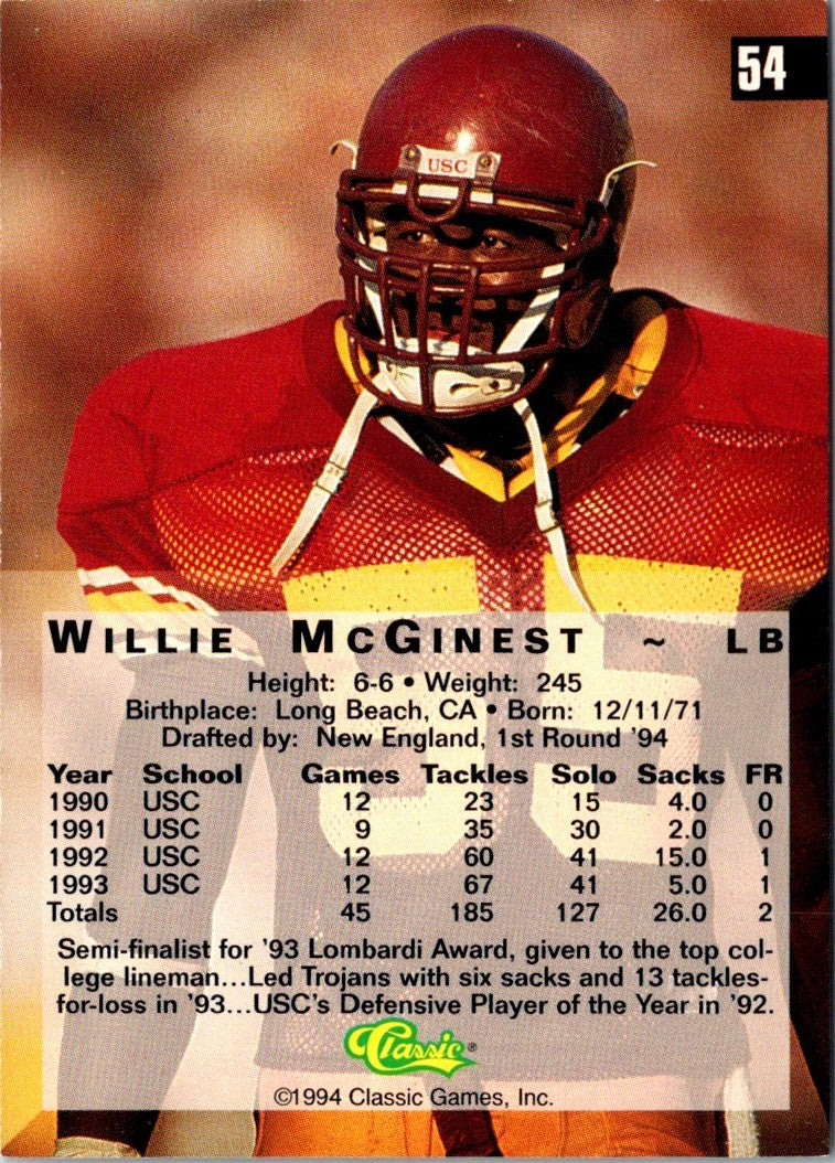 1994 Classic Willie Mcginest