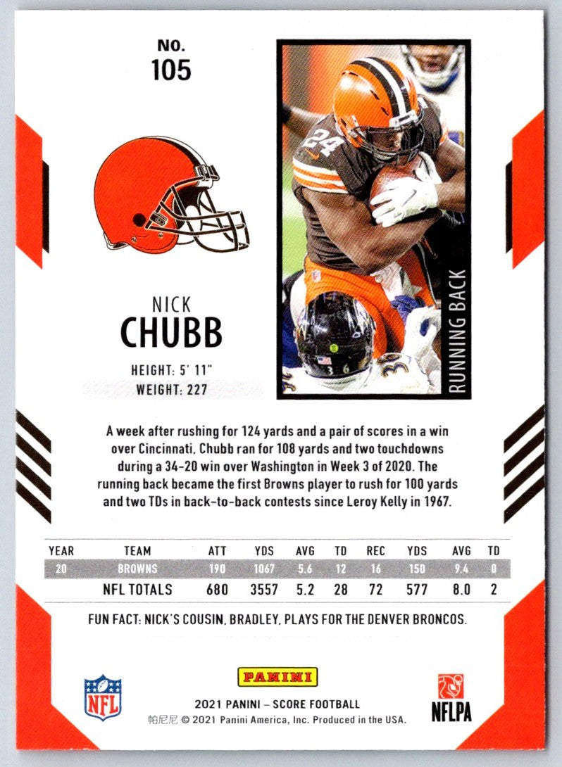 2021 Score Scorecard Nick Chubb