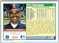 1991 Score Pete Coachman #344 Rookie